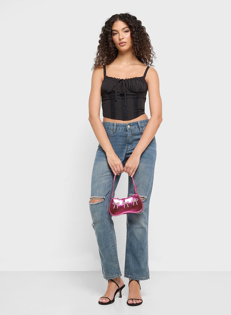 جينجر بلوزة كورست بتفاصيل دانتيل - Image 4